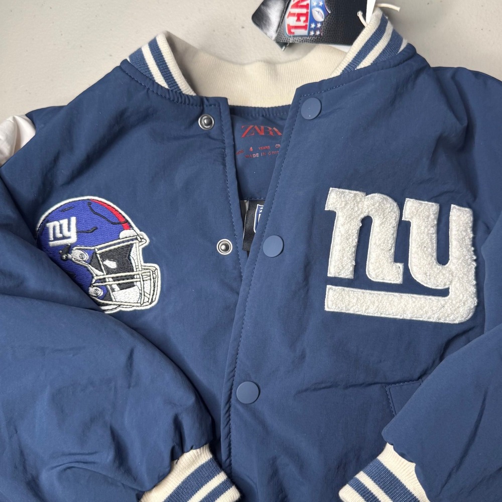 Zara x NFL Collection Kids Jacket Size 4 New York Giants NWT